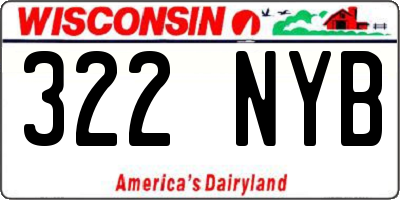 WI license plate 322NYB