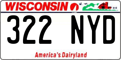 WI license plate 322NYD
