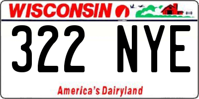 WI license plate 322NYE