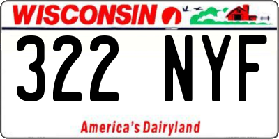 WI license plate 322NYF