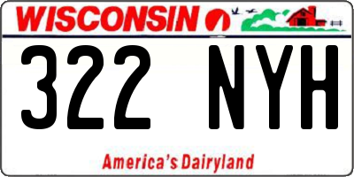 WI license plate 322NYH