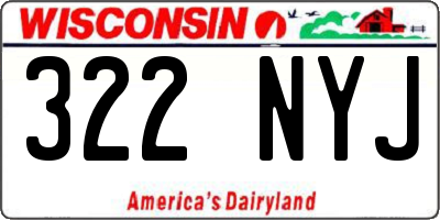 WI license plate 322NYJ
