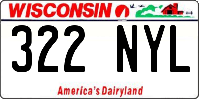 WI license plate 322NYL