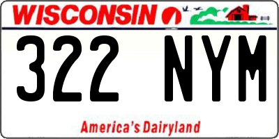 WI license plate 322NYM