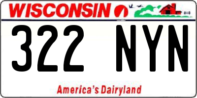 WI license plate 322NYN