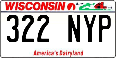 WI license plate 322NYP