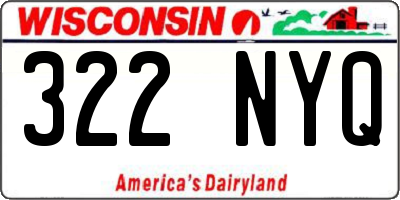 WI license plate 322NYQ