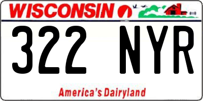 WI license plate 322NYR