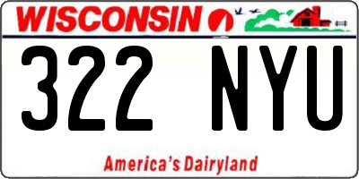 WI license plate 322NYU