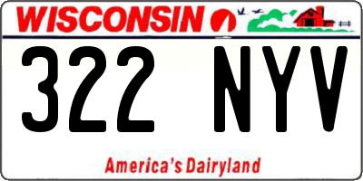 WI license plate 322NYV