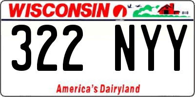 WI license plate 322NYY