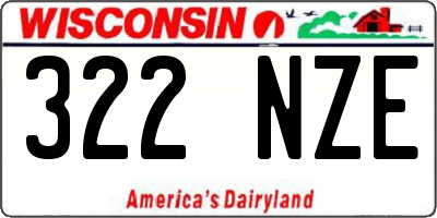 WI license plate 322NZE