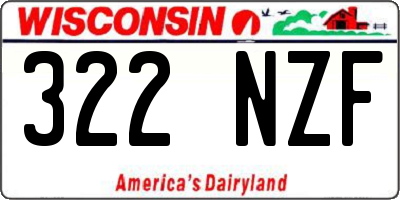 WI license plate 322NZF