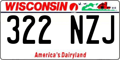 WI license plate 322NZJ
