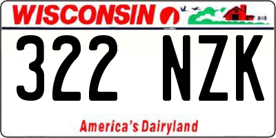 WI license plate 322NZK