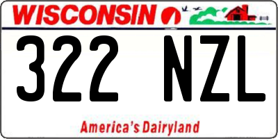 WI license plate 322NZL
