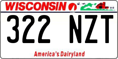 WI license plate 322NZT