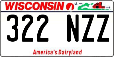 WI license plate 322NZZ