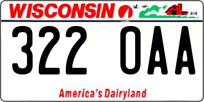 WI license plate 322OAA