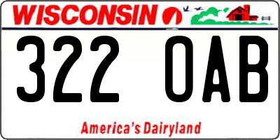 WI license plate 322OAB