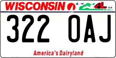 WI license plate 322OAJ