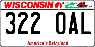 WI license plate 322OAL