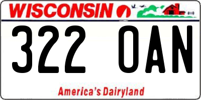 WI license plate 322OAN