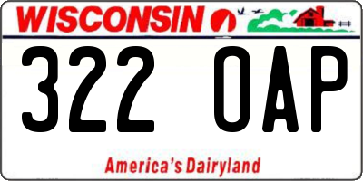 WI license plate 322OAP