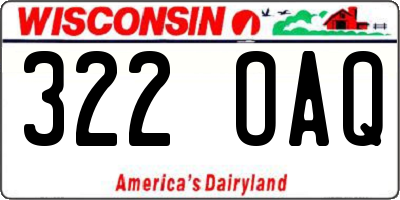 WI license plate 322OAQ