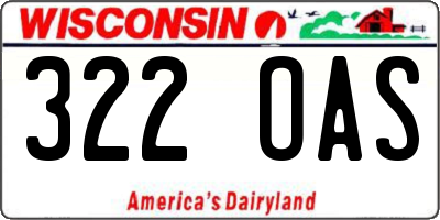 WI license plate 322OAS