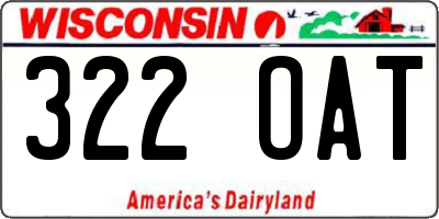 WI license plate 322OAT