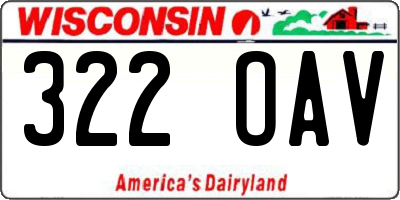 WI license plate 322OAV