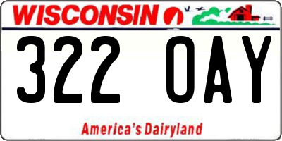 WI license plate 322OAY