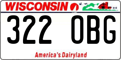 WI license plate 322OBG