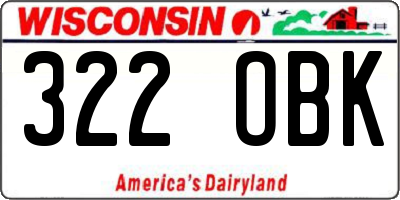 WI license plate 322OBK