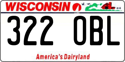 WI license plate 322OBL