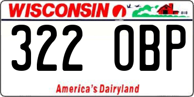 WI license plate 322OBP