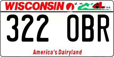 WI license plate 322OBR