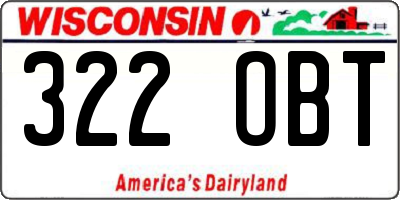 WI license plate 322OBT