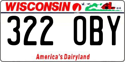 WI license plate 322OBY