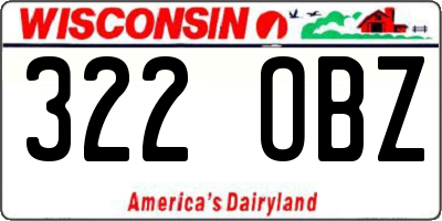 WI license plate 322OBZ