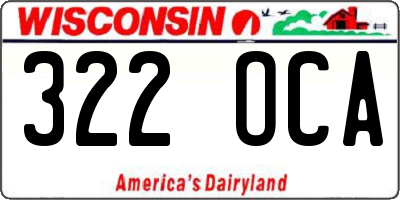 WI license plate 322OCA
