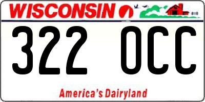 WI license plate 322OCC