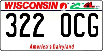 WI license plate 322OCG
