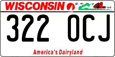 WI license plate 322OCJ