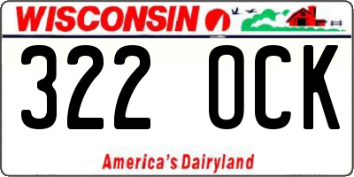 WI license plate 322OCK