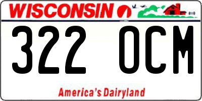 WI license plate 322OCM