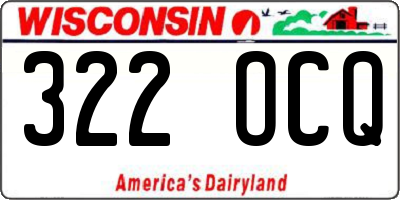 WI license plate 322OCQ