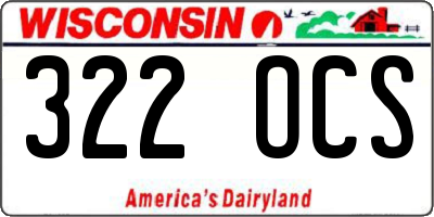 WI license plate 322OCS