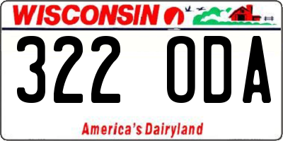 WI license plate 322ODA